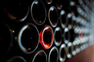 Bouteilles de vin exposition