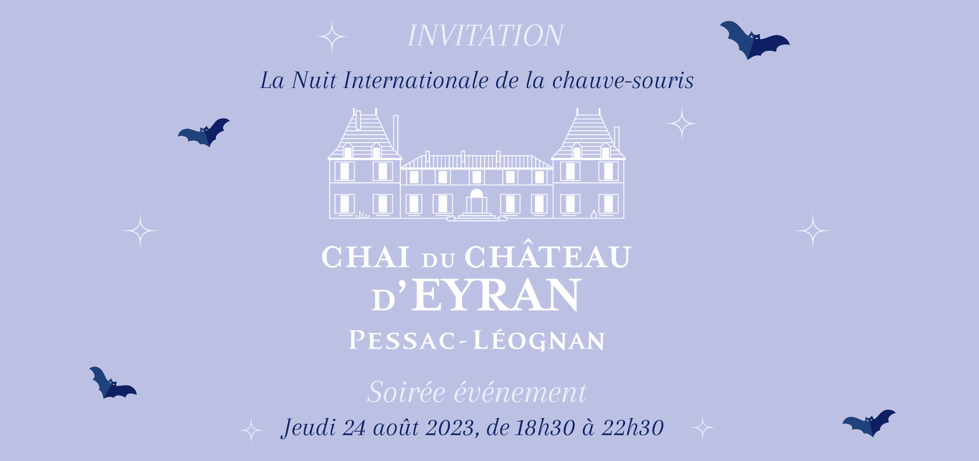 Invitation evenement chauve souris 2023