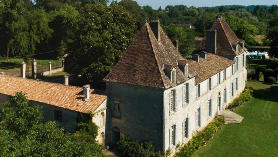 Vue aérienne du Château d'Eyran